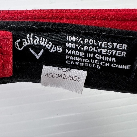 Callaway Golf Mens Liquid Metal Visor Collection Headwear Red Black One Size - Picture 7 of 7